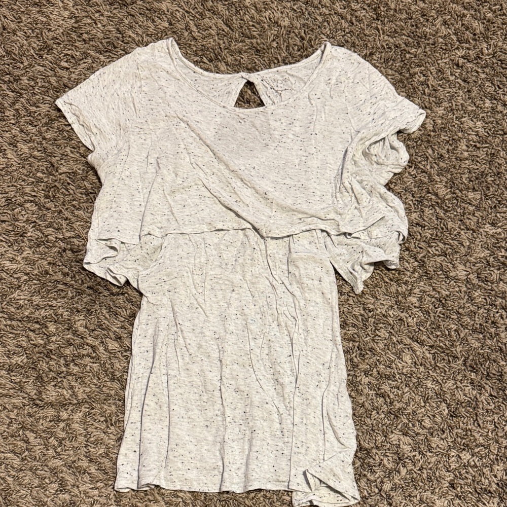 a:glow Light Gray Speckled Short Sleeve Top